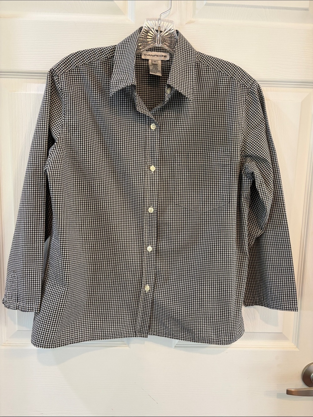 Evan Picone Black & White Checked Shirt